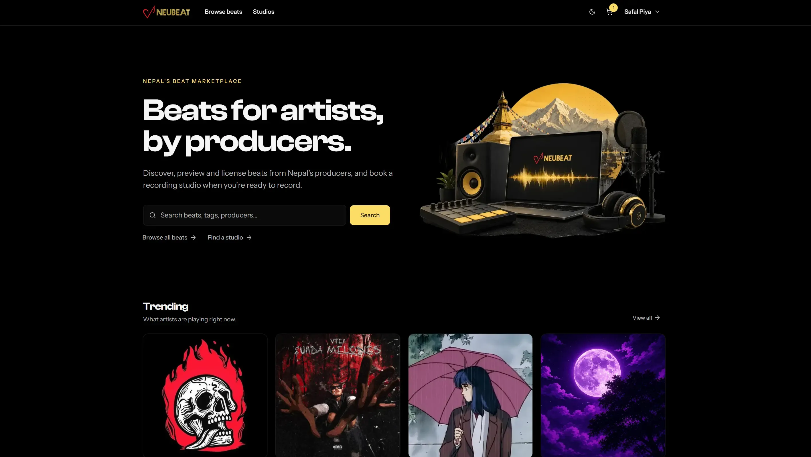 Neubeat website, 1 of 3