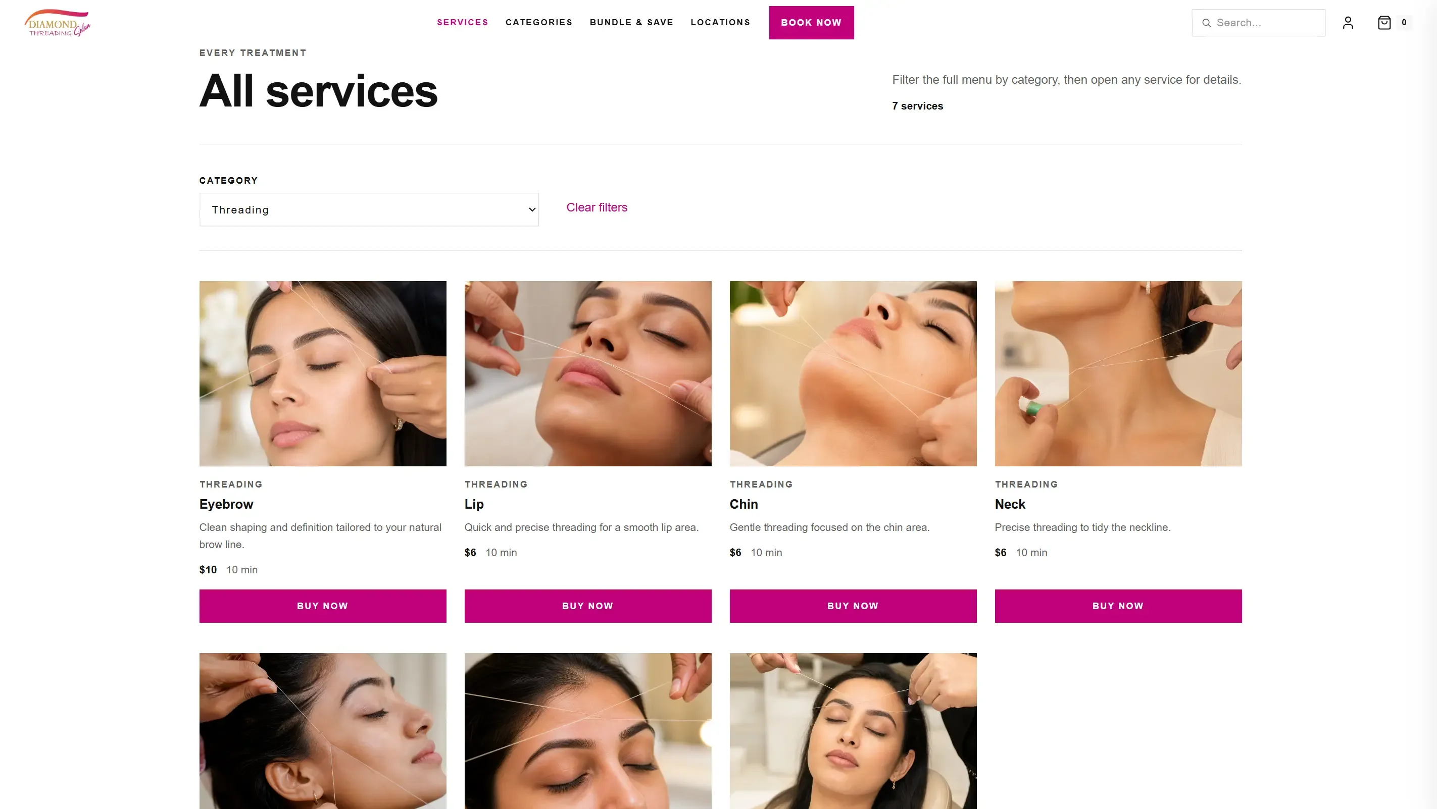 Diamond Threading website, 2 of 4