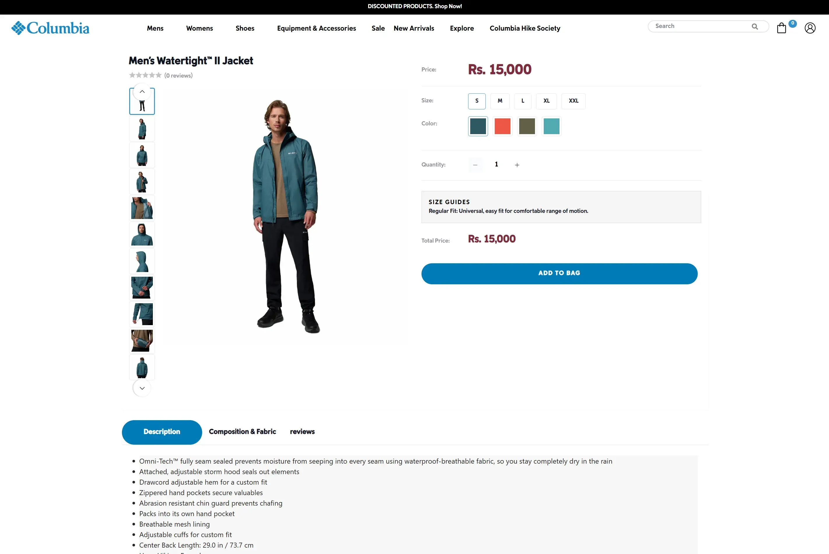 Columbia Sportswear Nepal website, 3 of 3